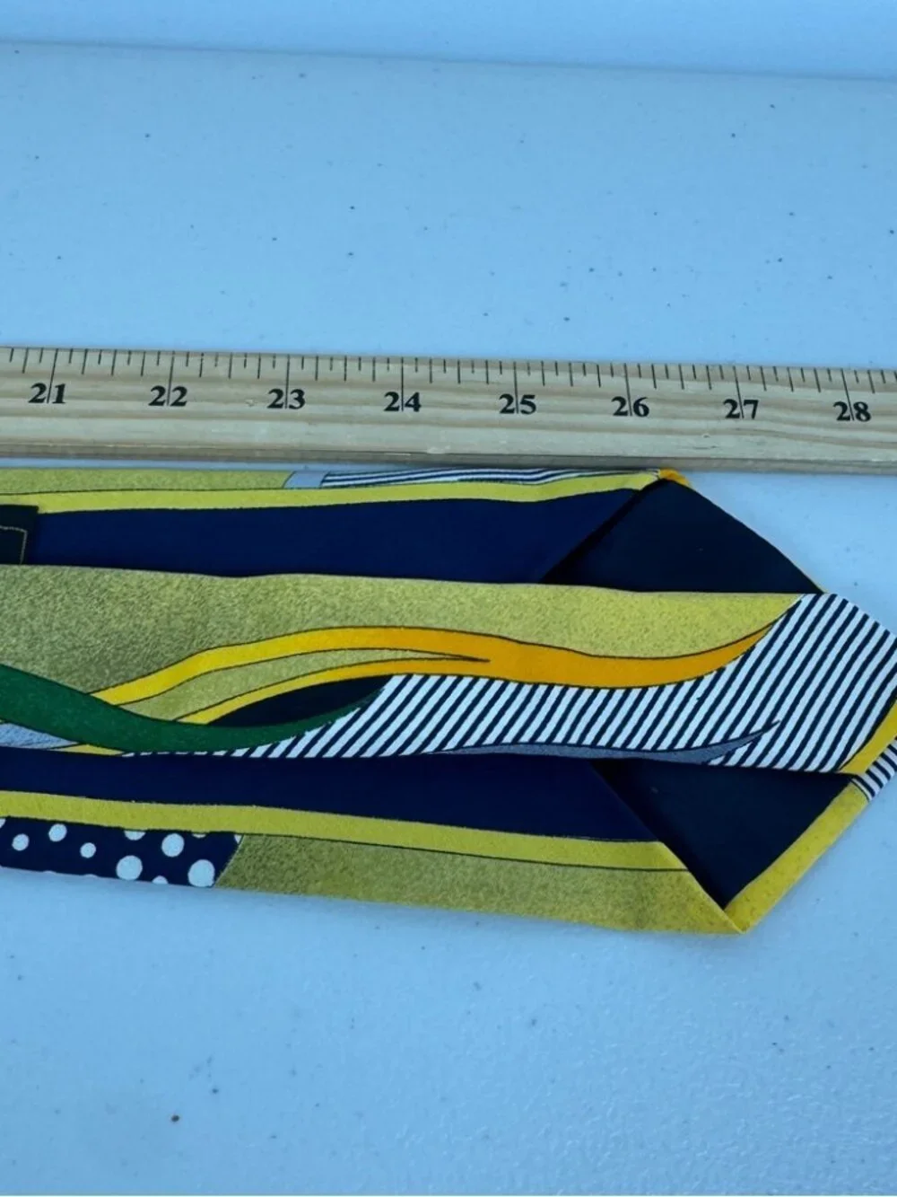 Sazzari Silk Tie Yellow Abstract Stripe Made in Italy Designer Necktie Novelty